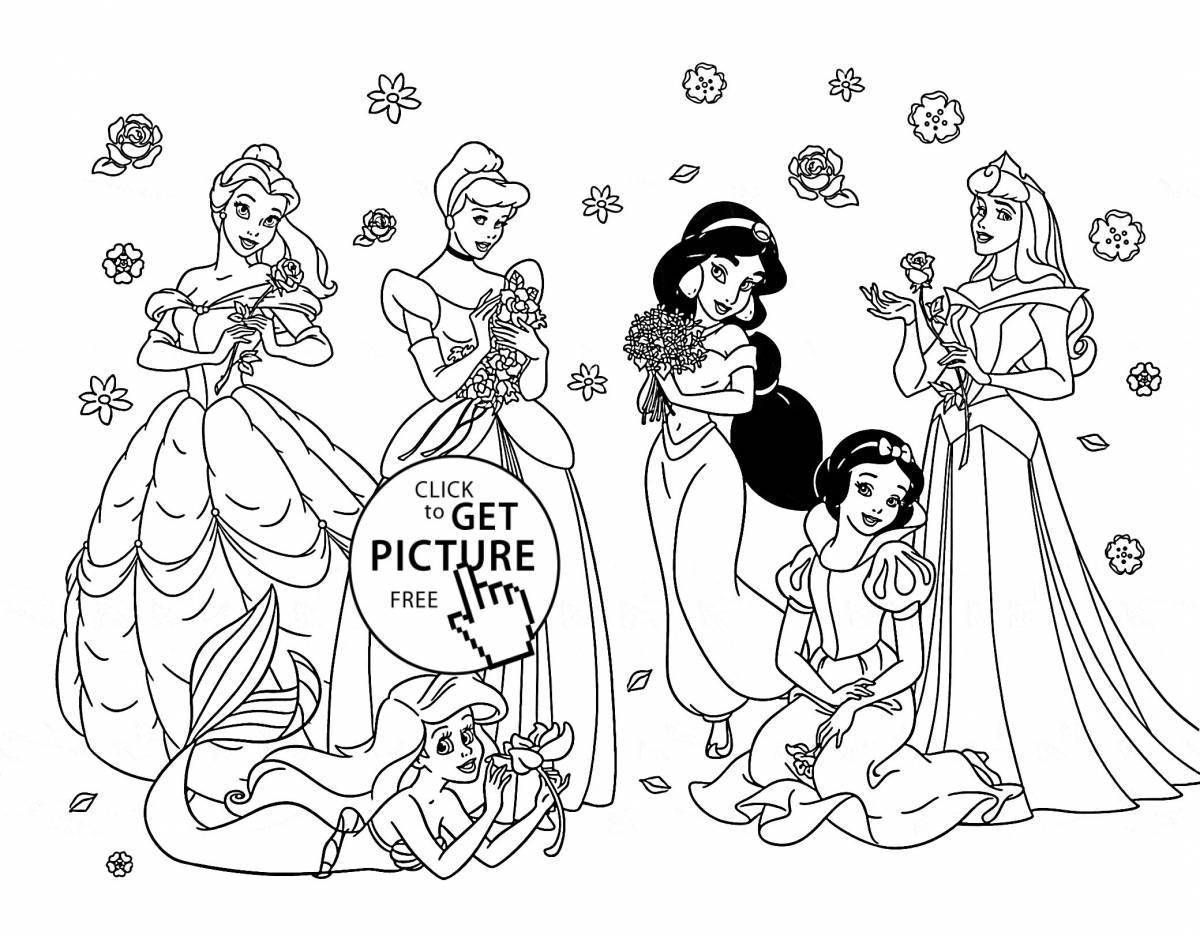 Fun coloring of all Disney princesses