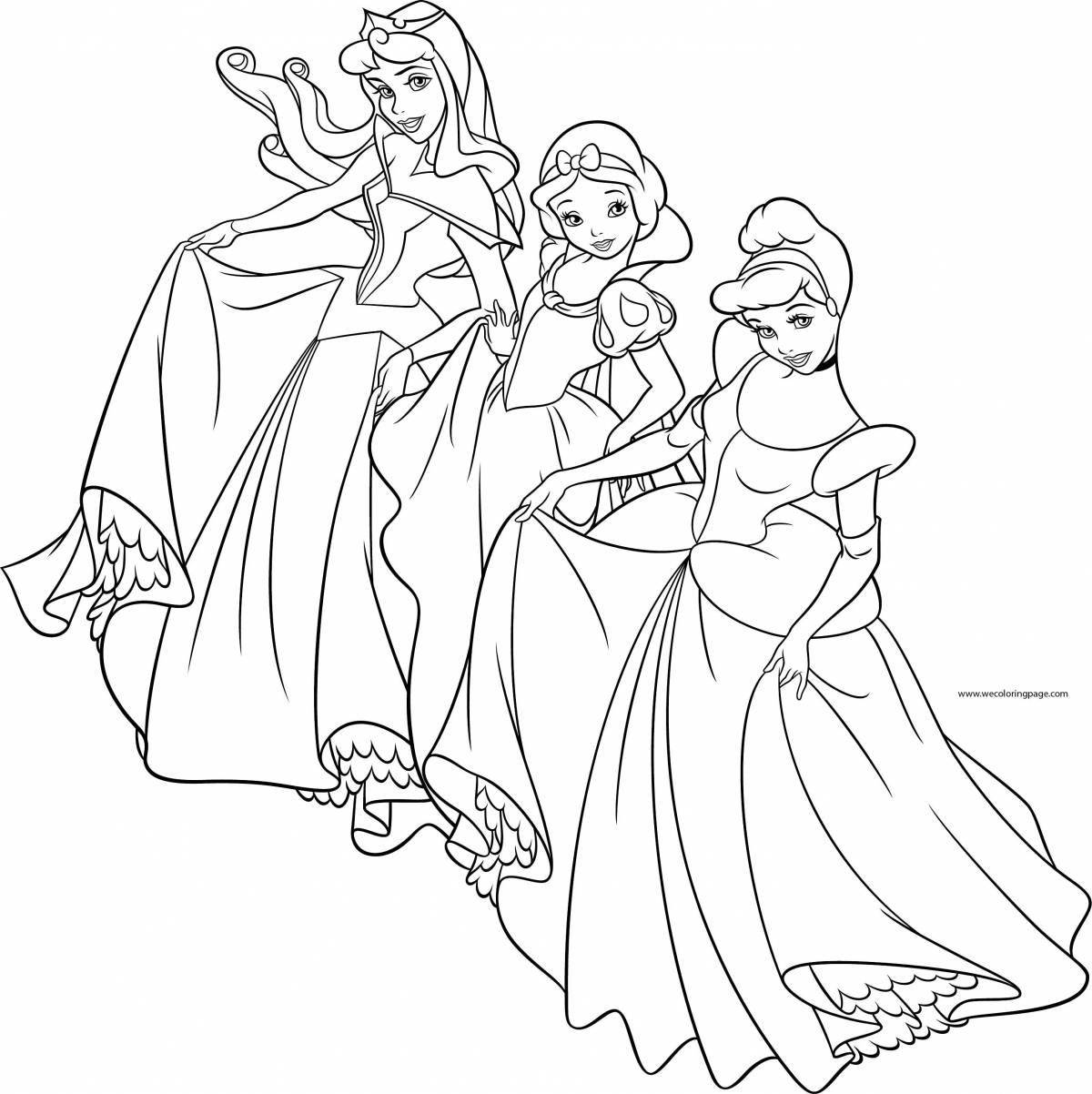 Wonderful coloring of all disney princesses
