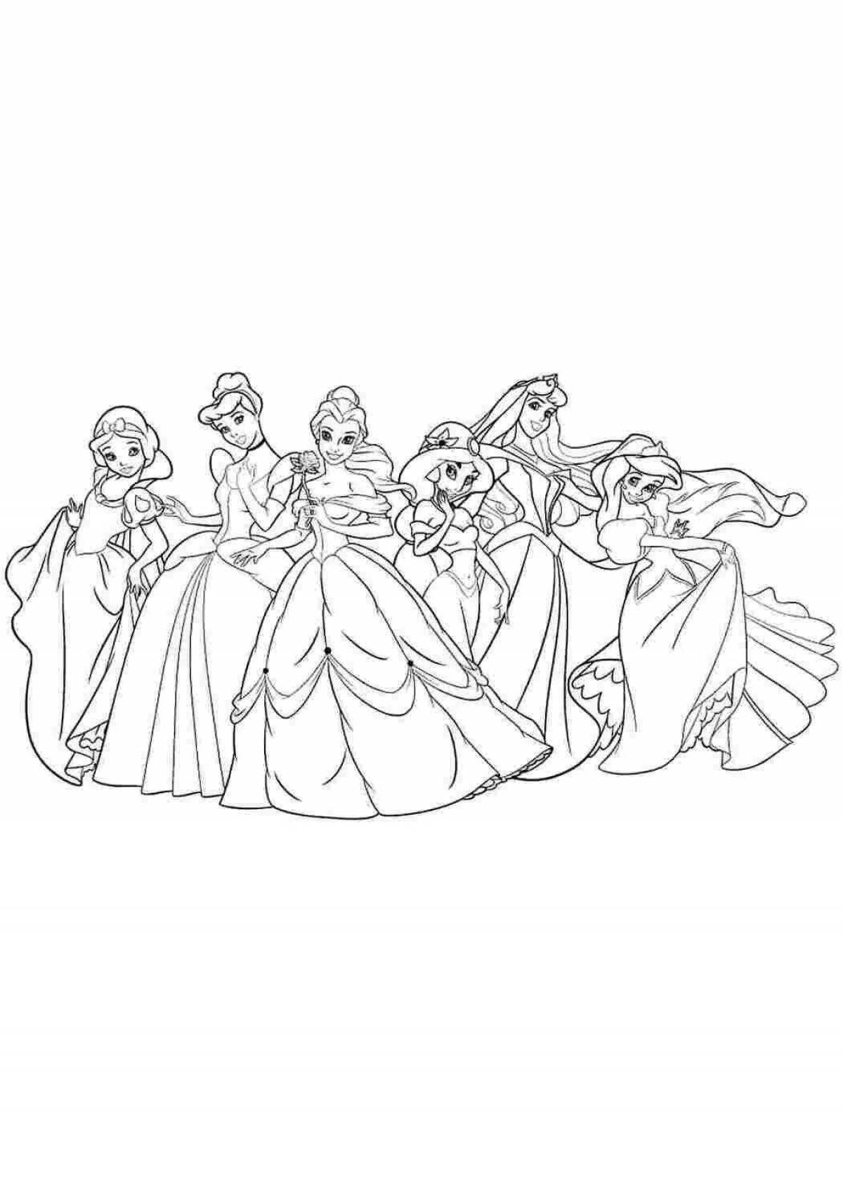 Incredible coloring of all Disney princesses
