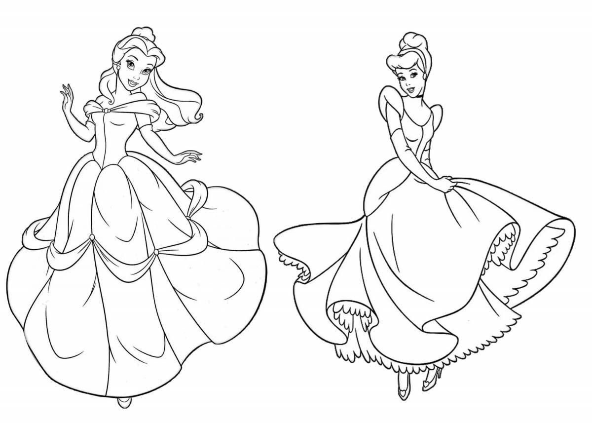 Glamorous coloring of all Disney princesses