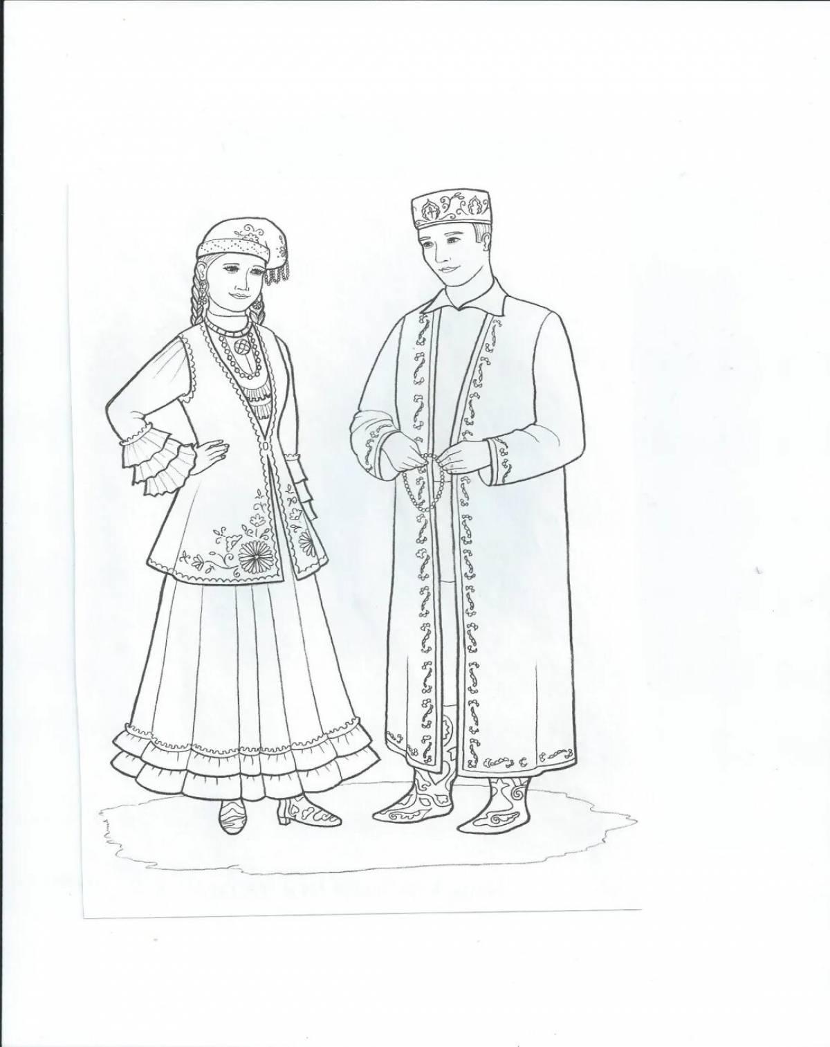 Национальный татарский костюм рисунок - 59 фото