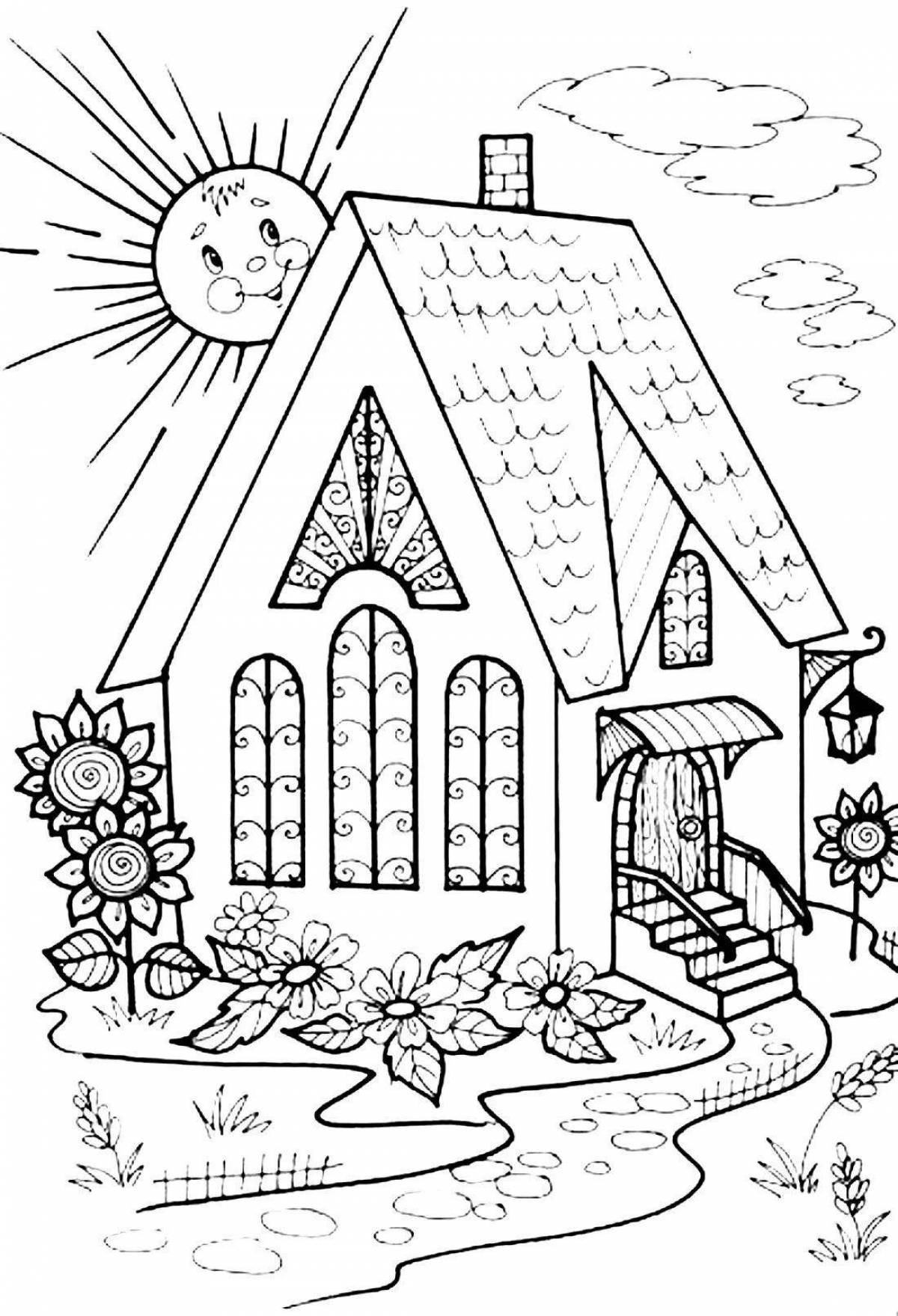 Coloring page nice house