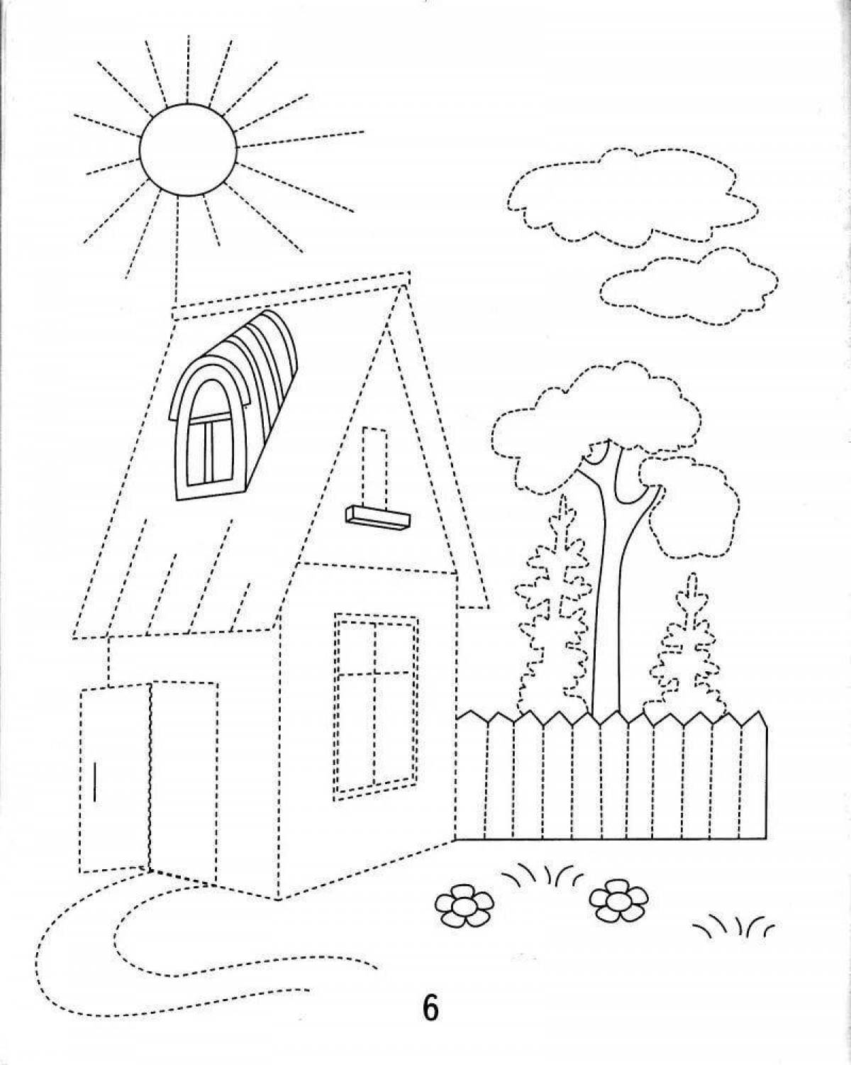 Fancy house coloring page