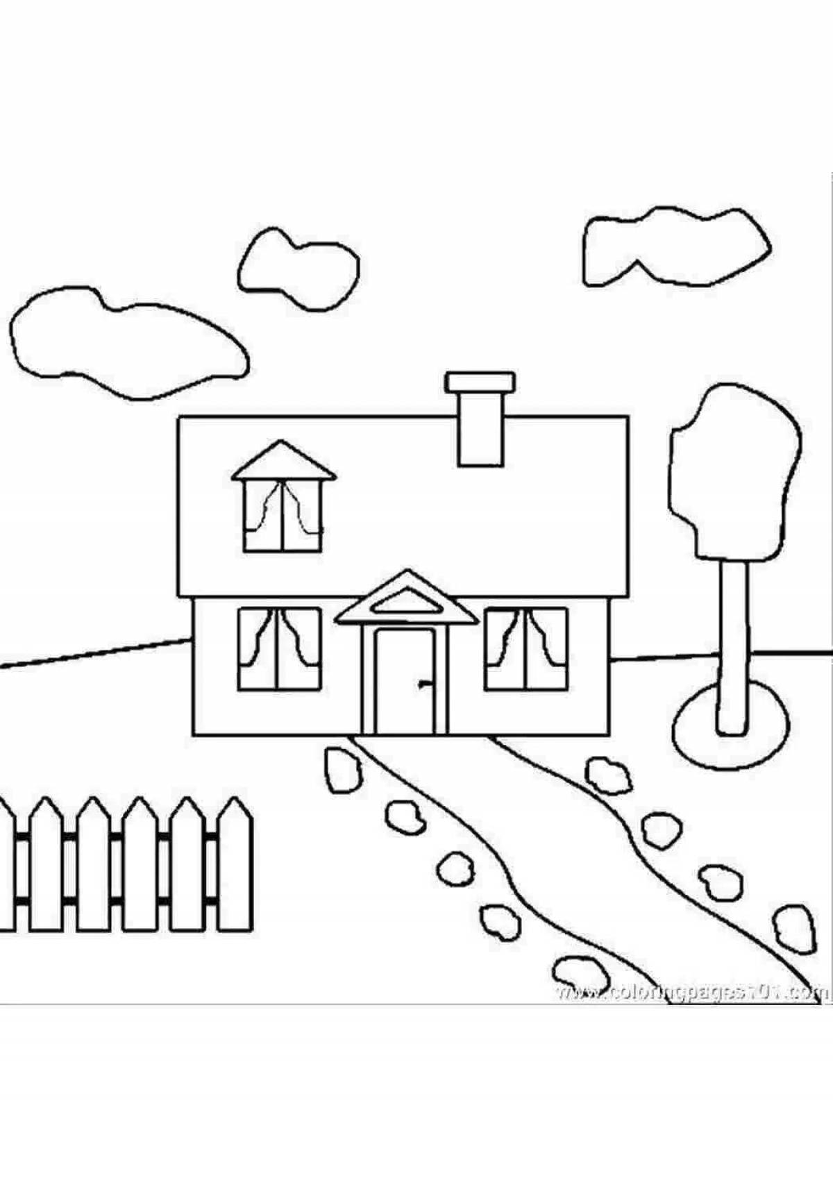 Coloring book shiny house