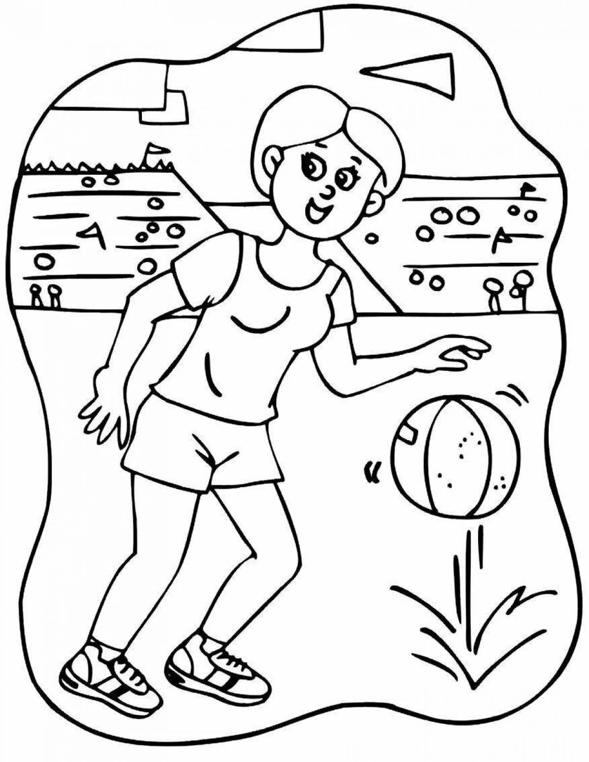Playful health coloring page