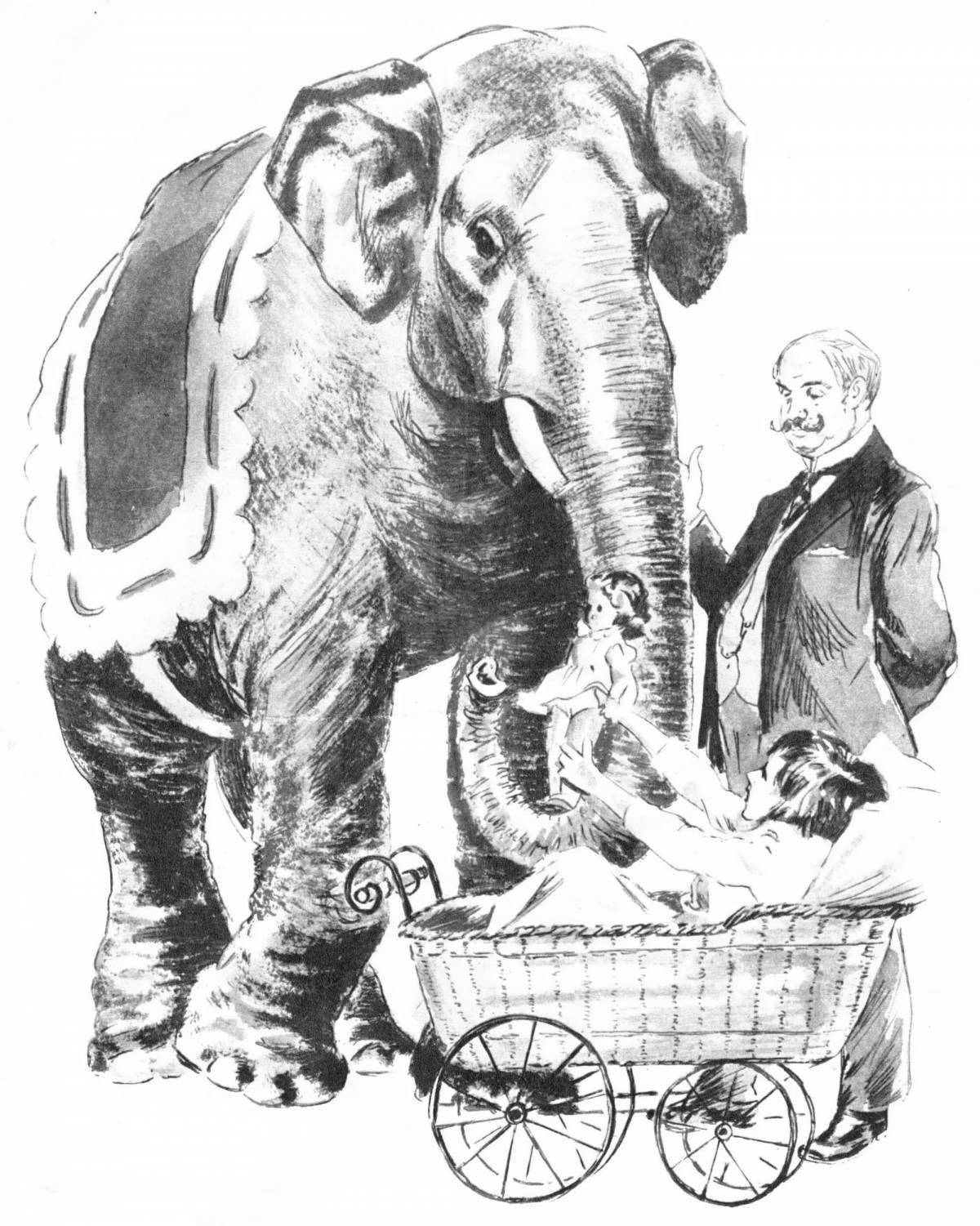 Раскраска величественный слон