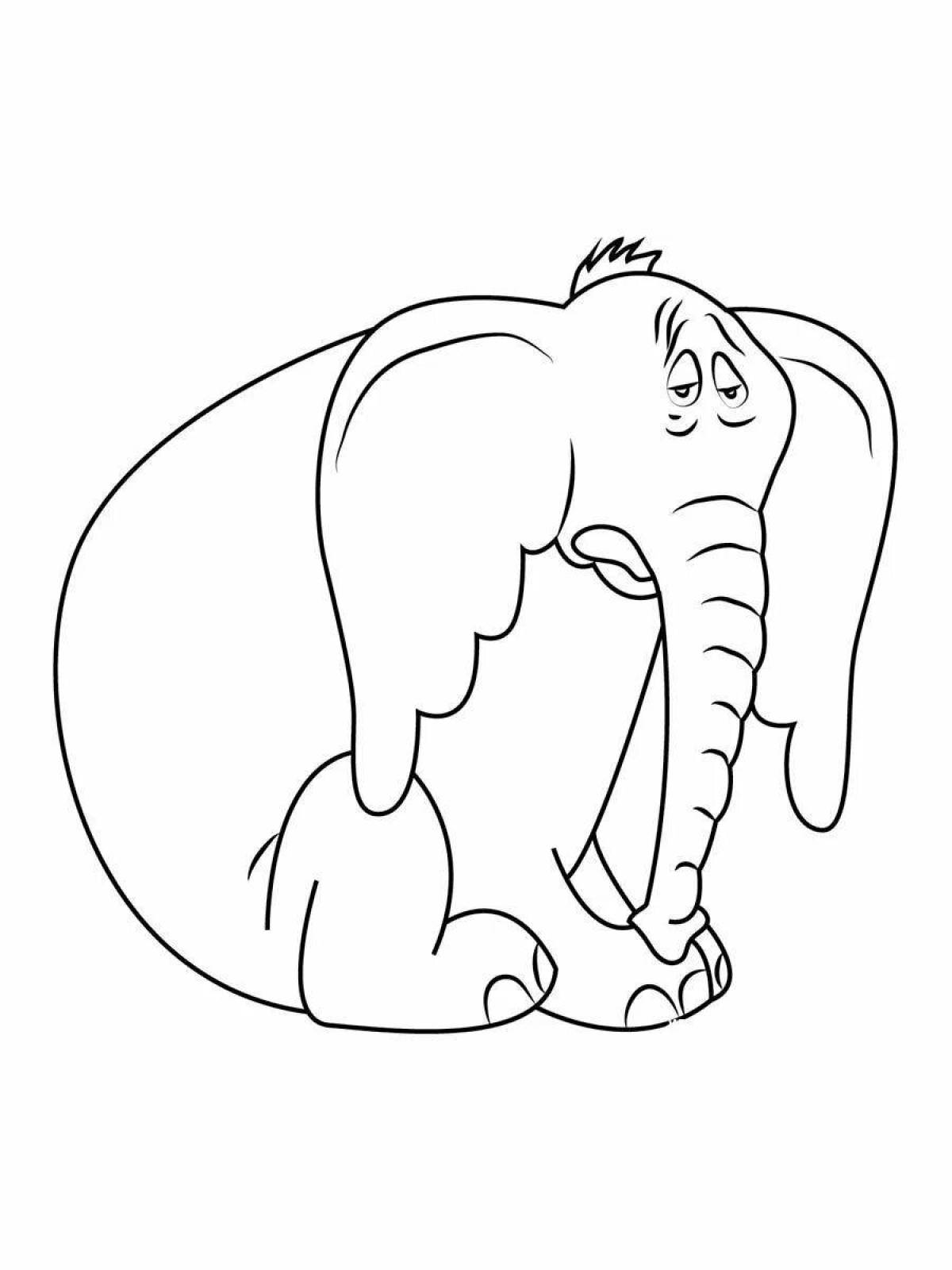 Coloring page joyful elephant