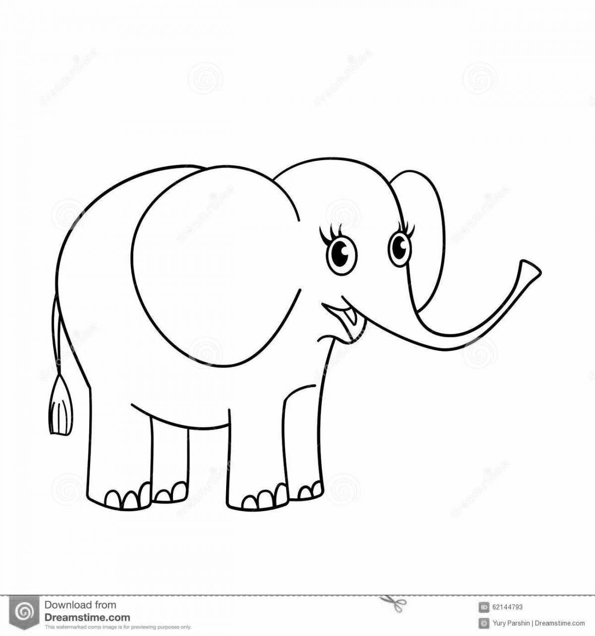 Coloring book magnificent elephant