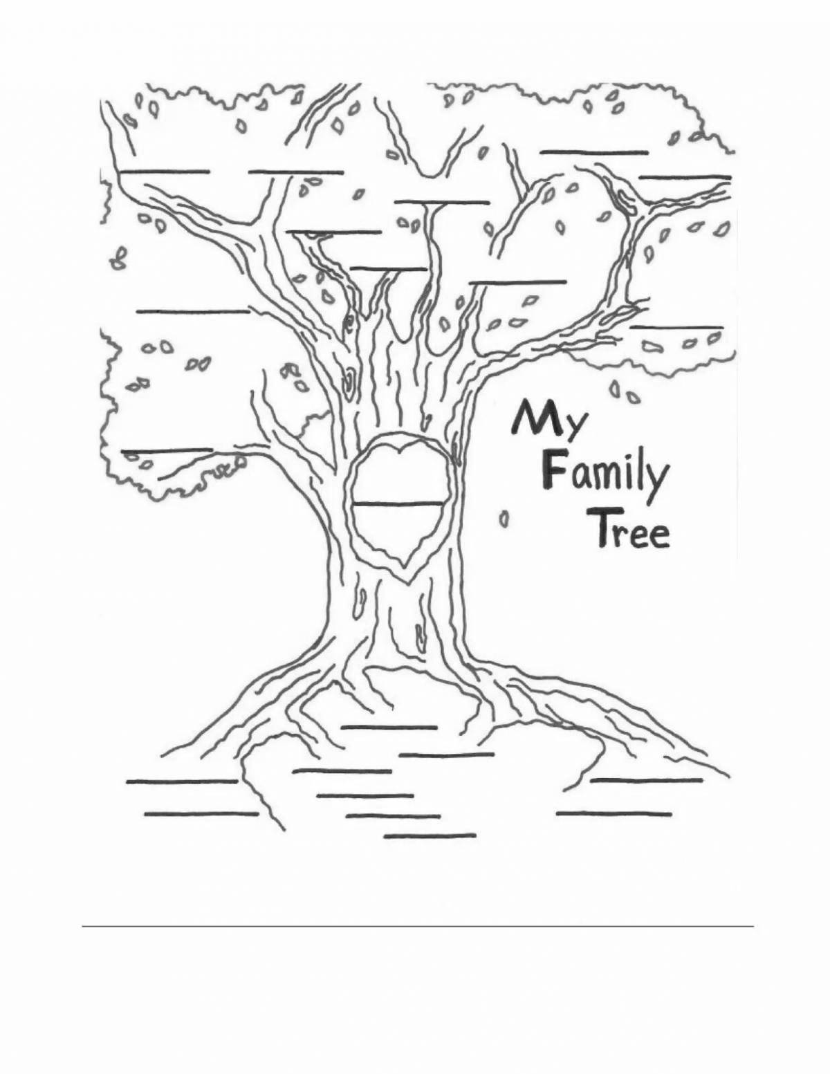 Adorable family tree template to fill out