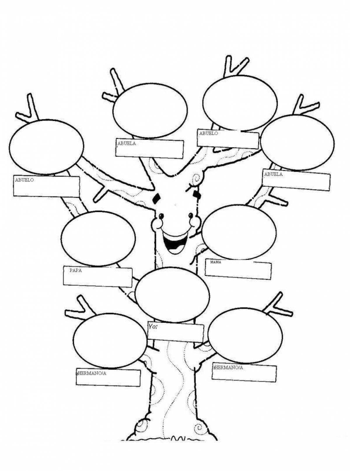 Удивительный шаблон семейного древа для заполнения