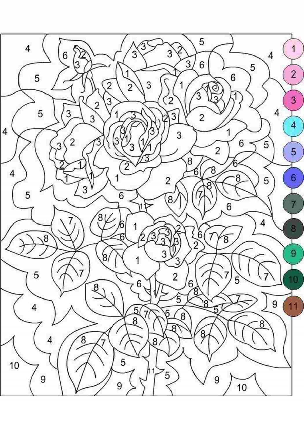 Color-thrill create by numbers coloring page