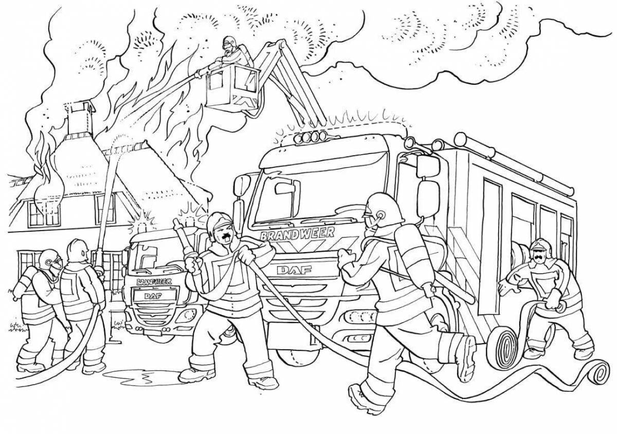 Burning flame coloring page