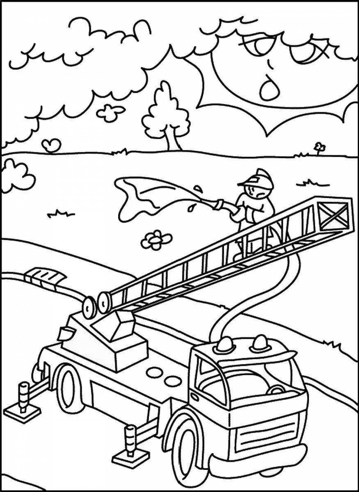 High heat fire coloring page
