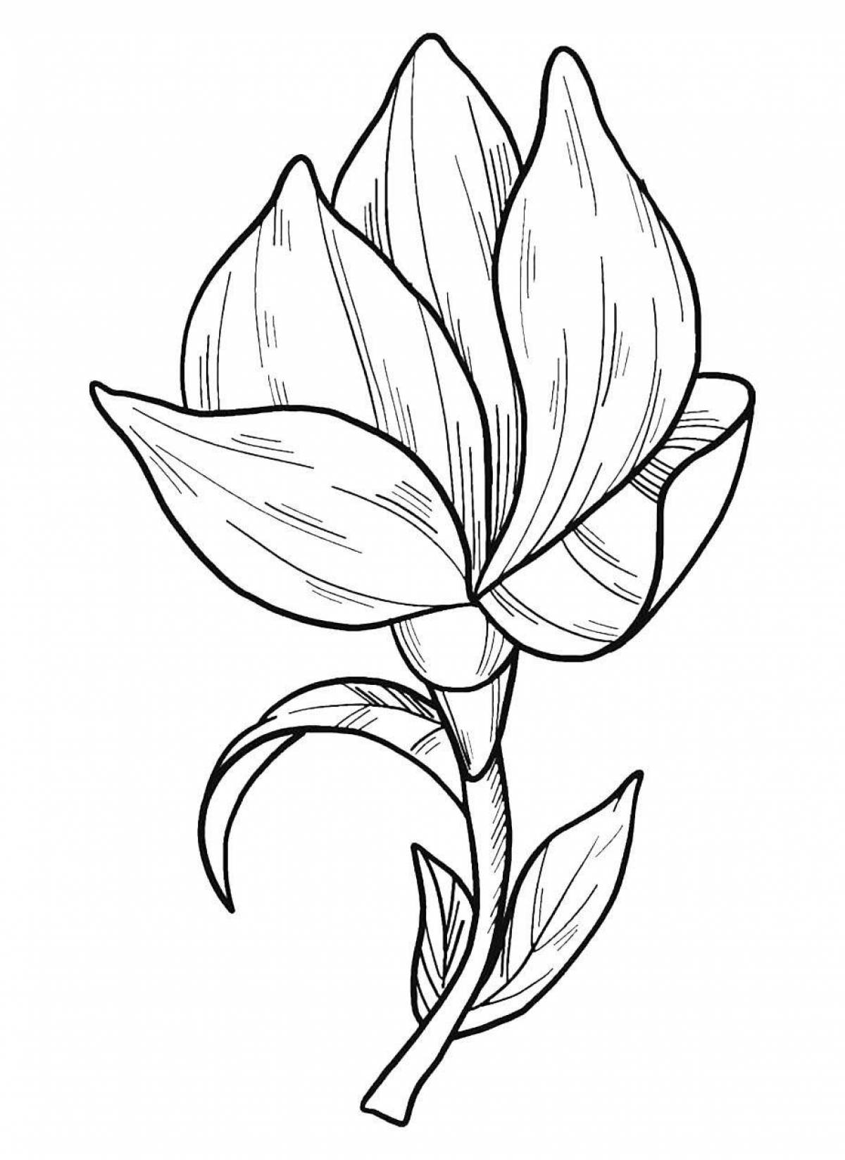 Coloring page magnificent stone flower bazhov