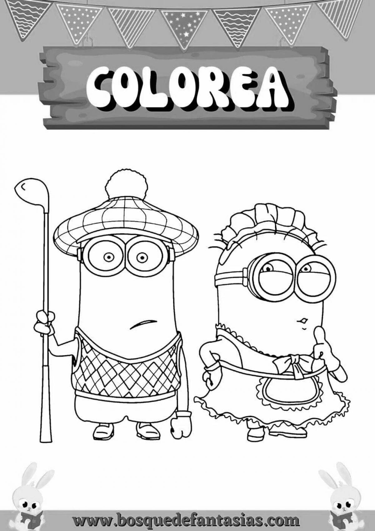 Playful despicable me minion coloring page