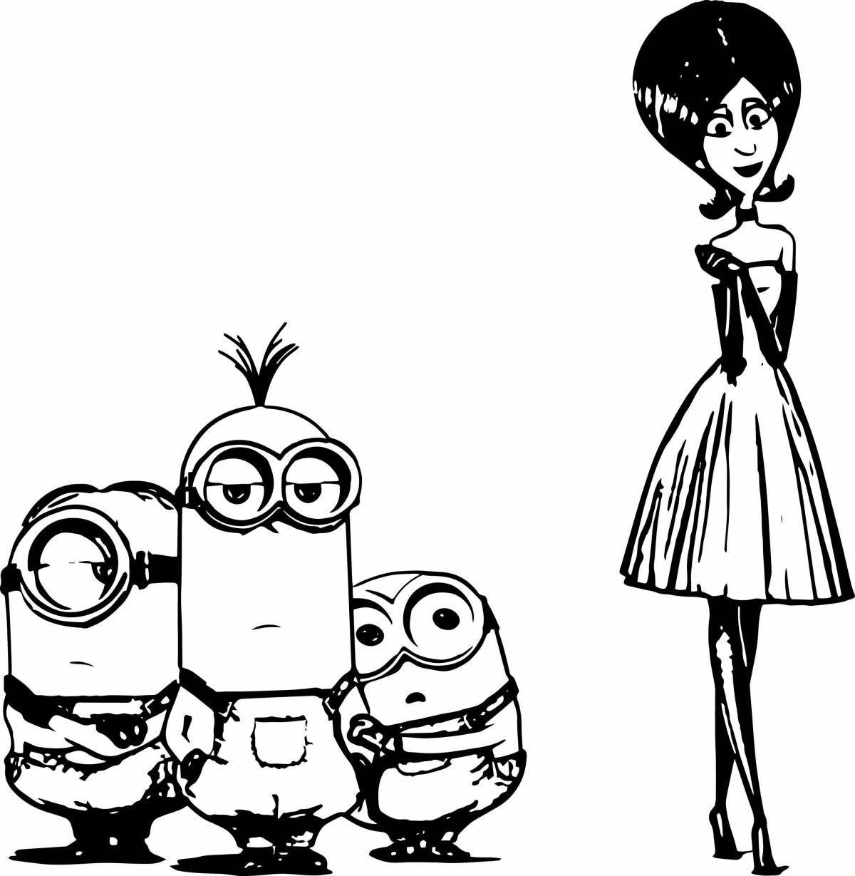 Colour-maddened despicable me minions coloring page