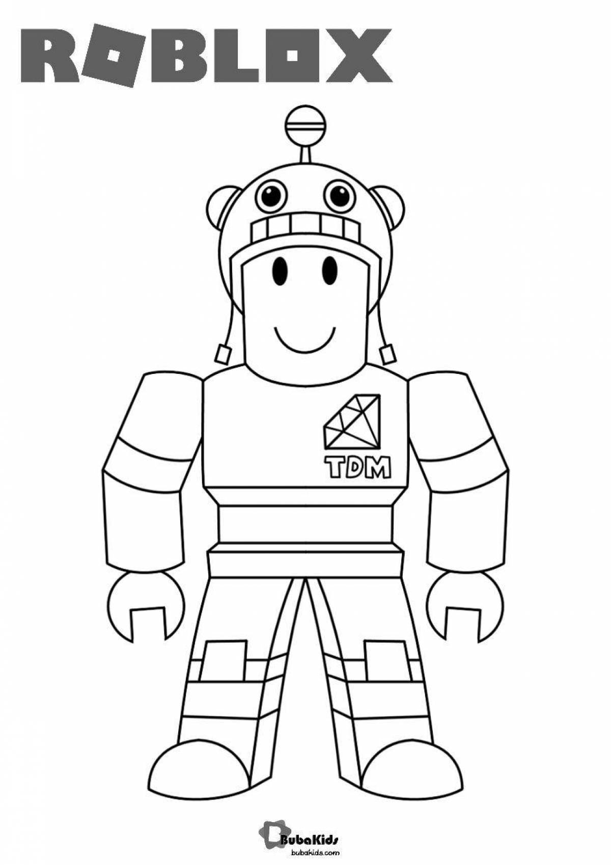 Colorful roblox people girls coloring page