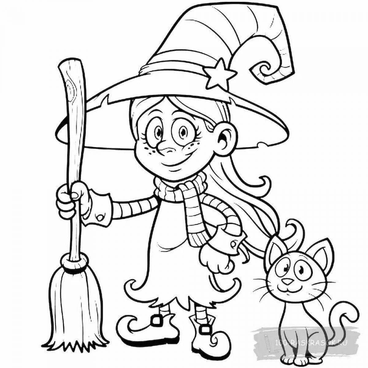 Witchy coloring page for real witches