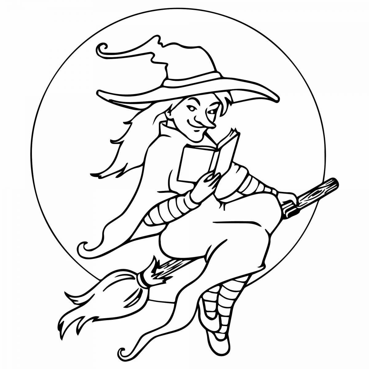 Coloring page of spells for real witches
