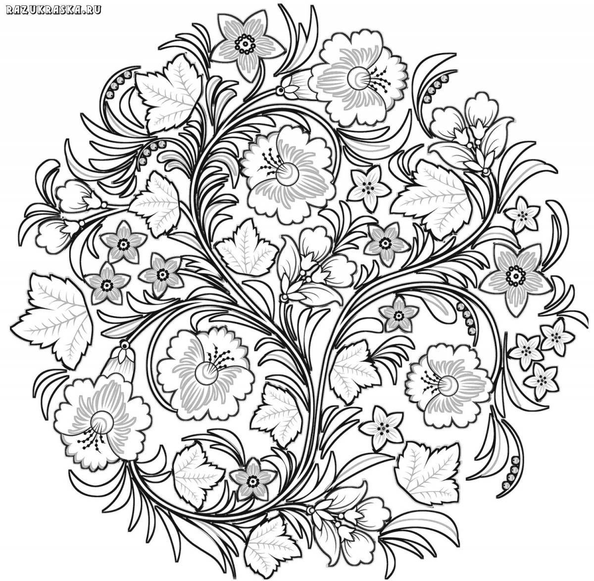 Relaxing Khokhloma 2nd grade coloring