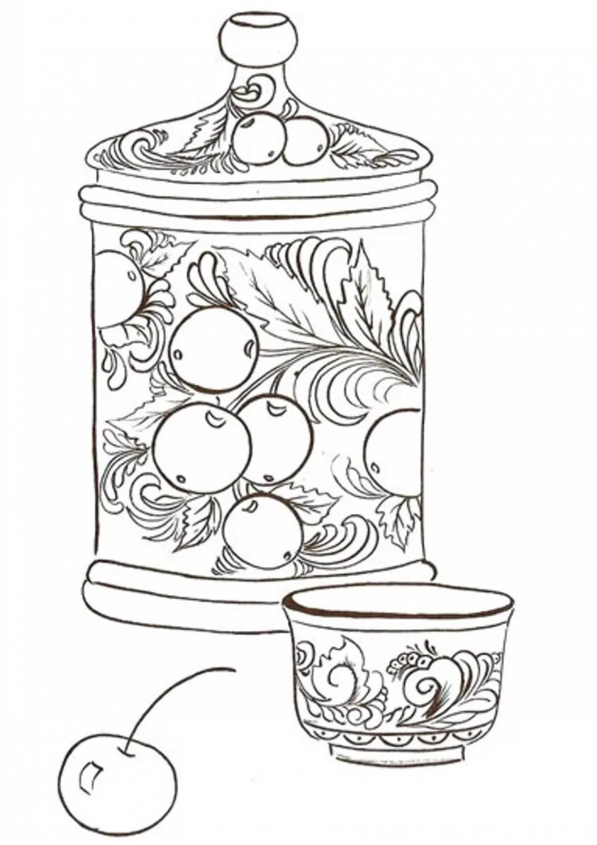 Coloring consolation Khokhloma grade 2