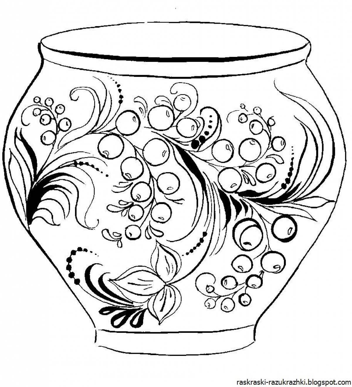 Cozy Khokhloma 2nd grade coloring book