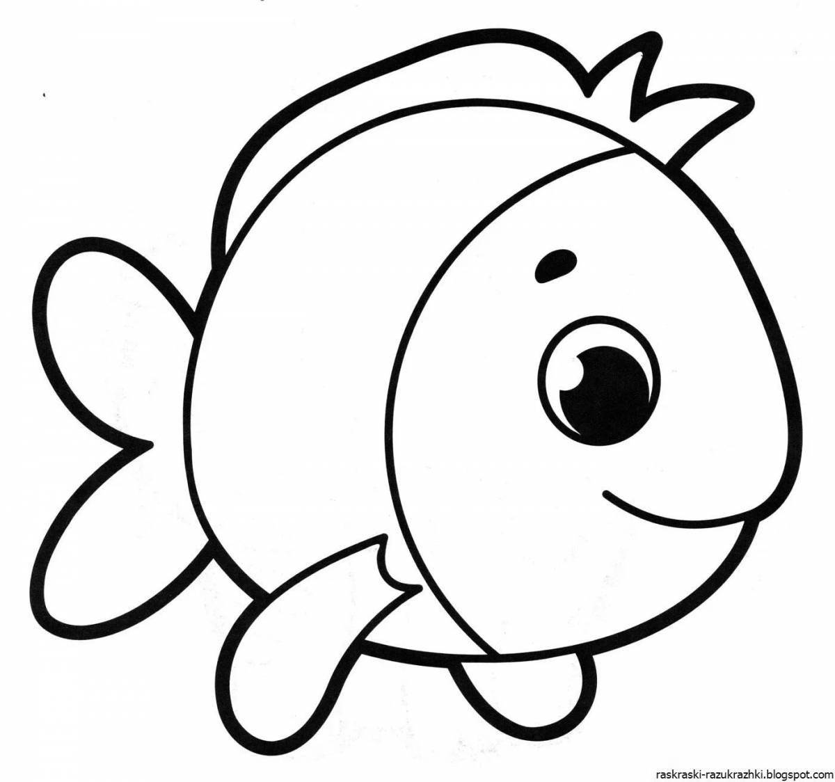 Live fish coloring book for children 3 years old