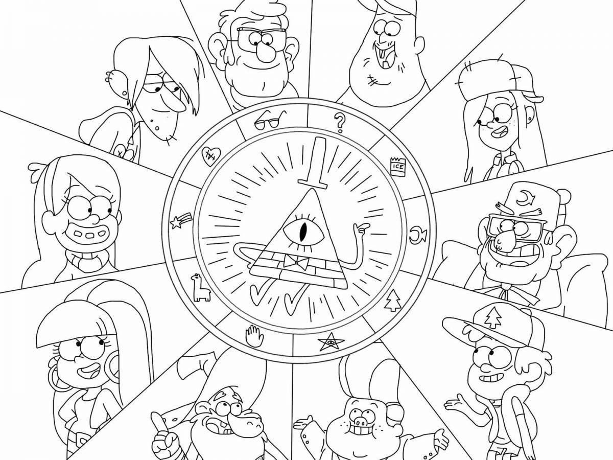 Photo Colorful gravity falls coloring page