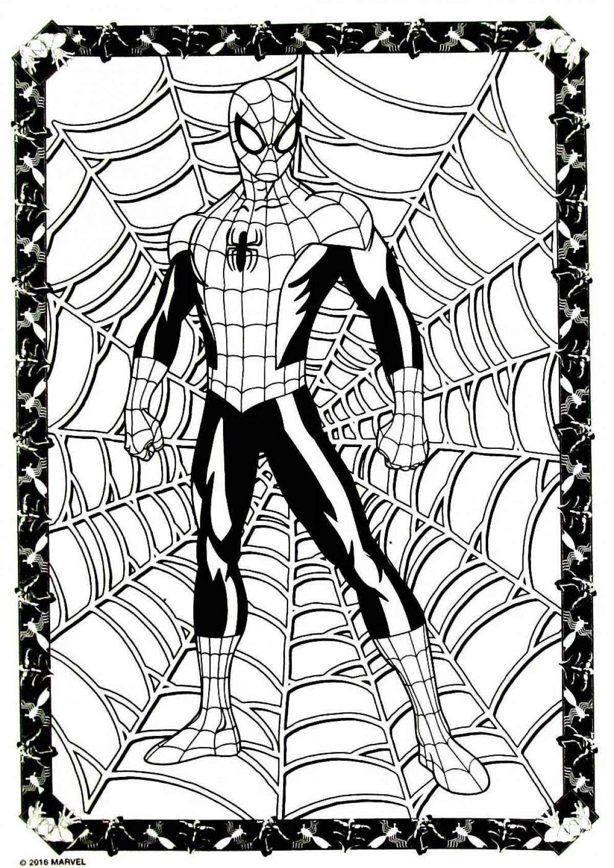 Раскраска человек паук враг в отражении