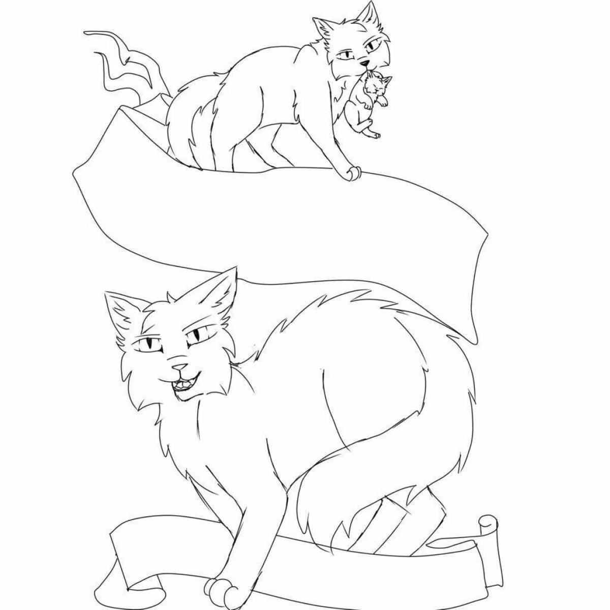 Рисунки раскраски коты воители