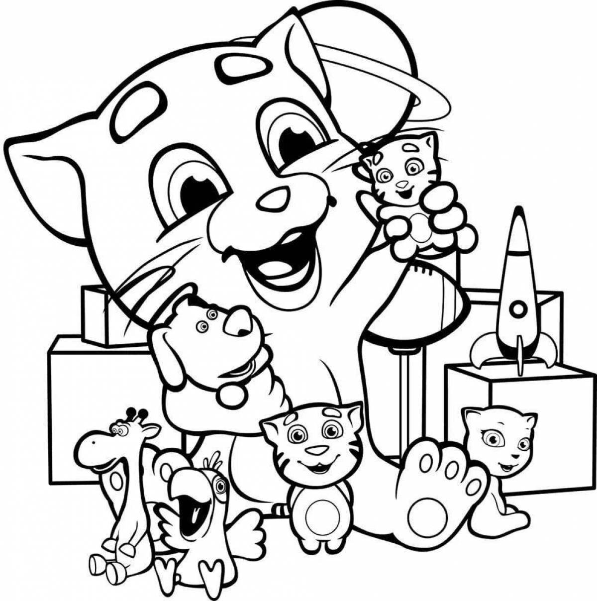 Joyful tom and angela coloring pages for kids