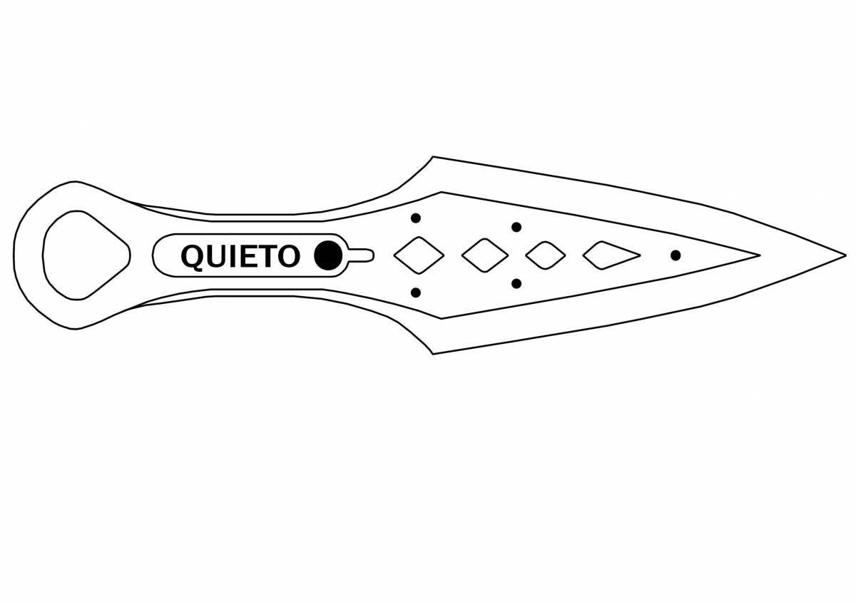 Brave kunai from standoff 2 coloring page