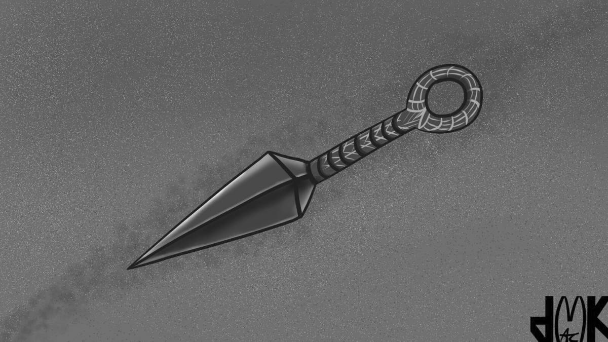 Очаровательный кунай из standoff 2 раскраска