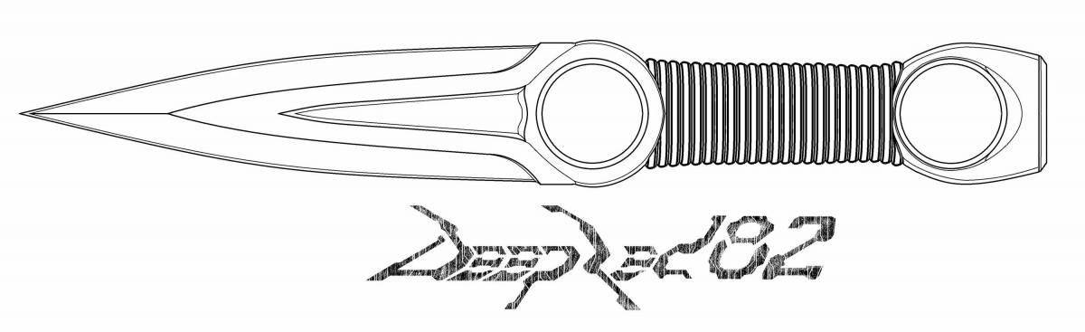 Beautiful kunai from standoff 2 coloring page