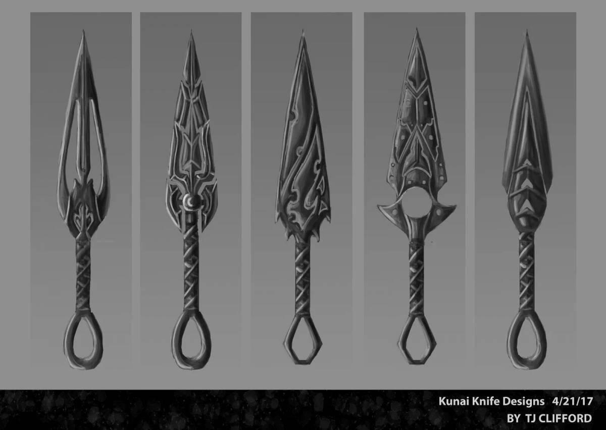 Игривый кунай из standoff 2 coloring page