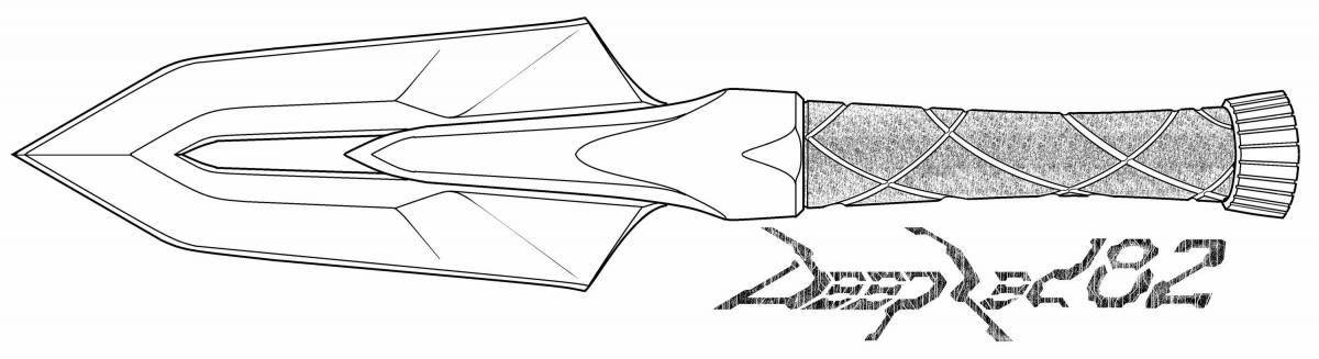 Блестящий кунай из standoff 2 coloring page