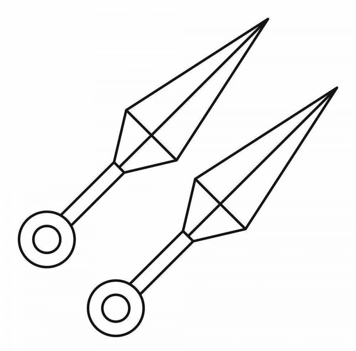 Realistic kunai from standoff 2 coloring book