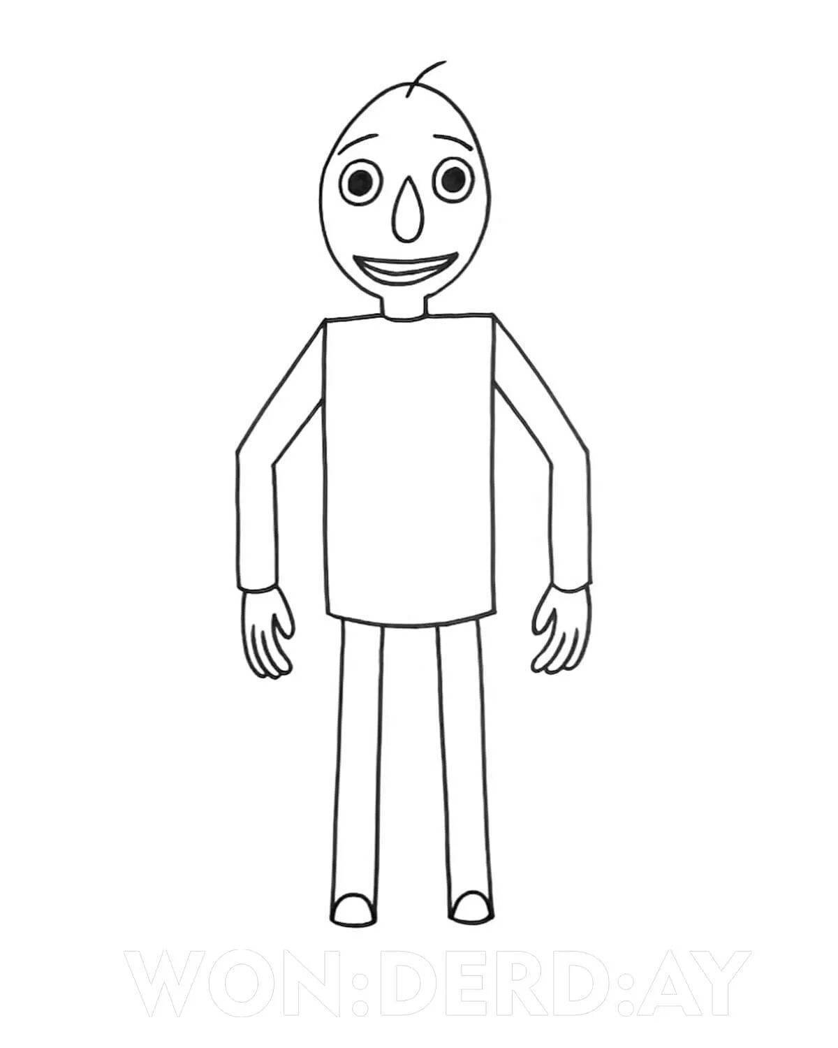 Attractive baldi socks coloring page