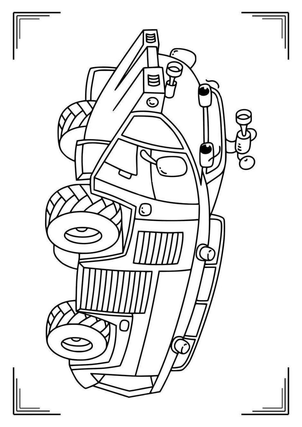 Finley bright fire truck coloring page