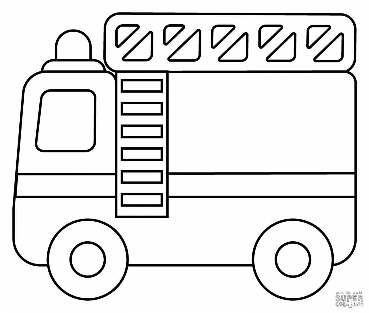 Раскраска сказочная пожарная машина finley