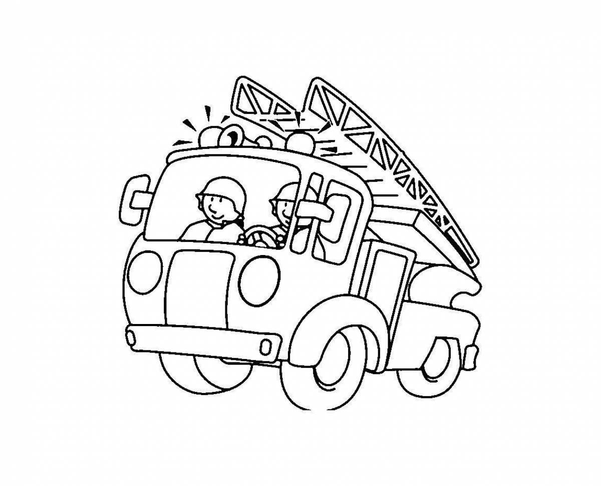 Finley's incredible fire truck coloring page