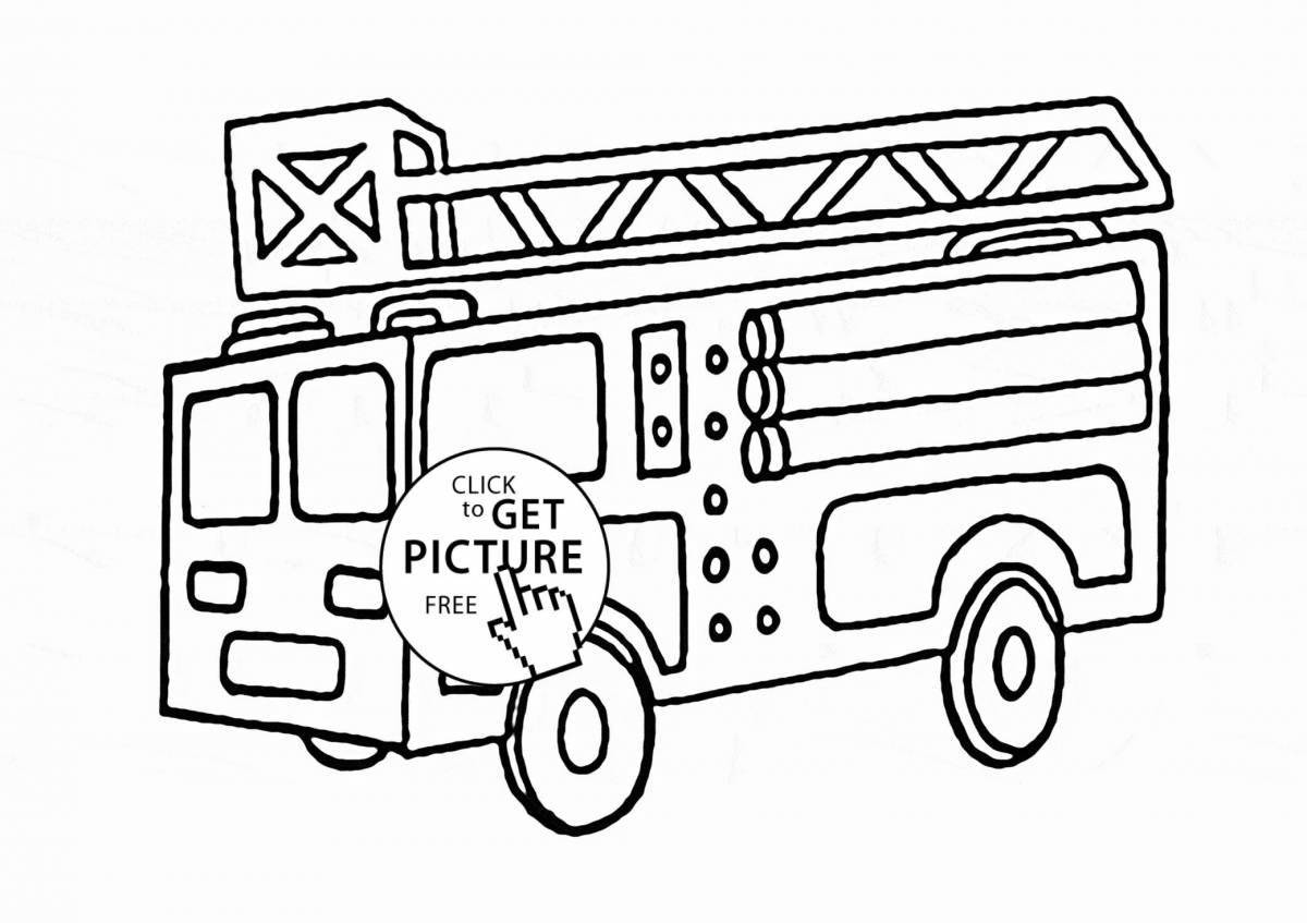 Finley cute fire truck coloring page