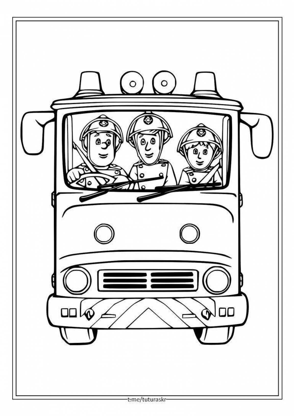 Раскраска пожарная машина sweet finley
