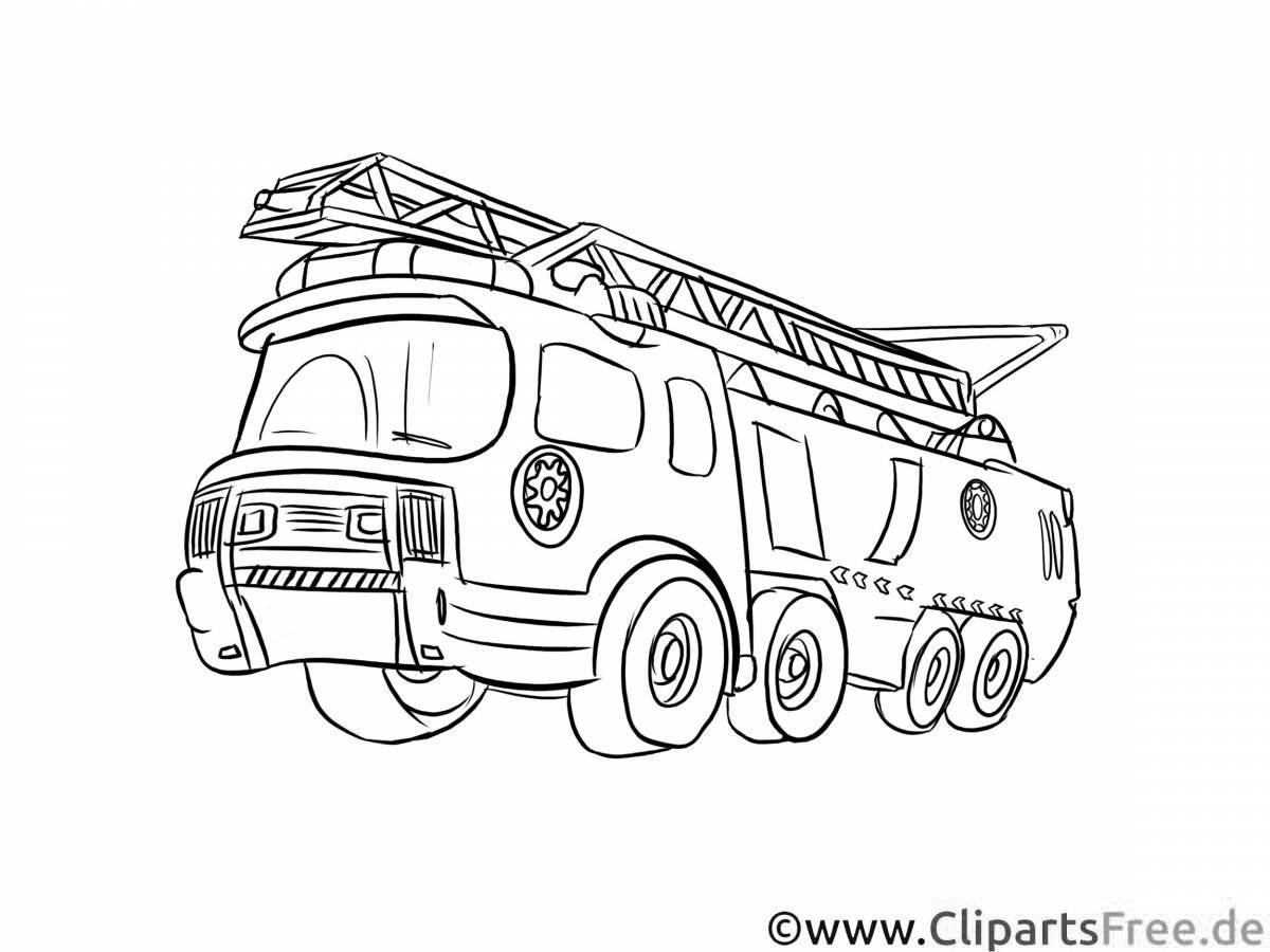 Finley gorgeous fire truck coloring page