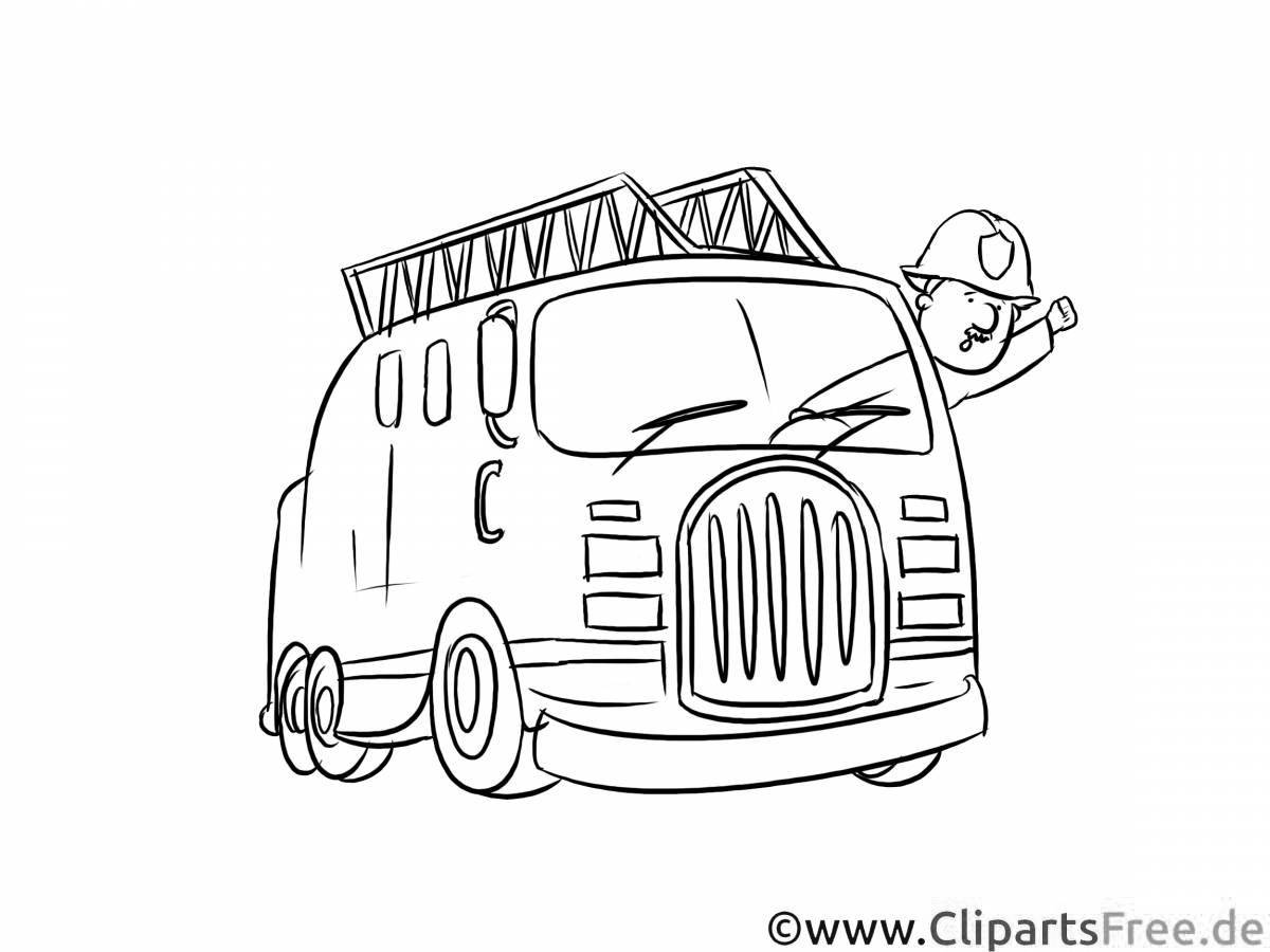 Grand finley fire truck coloring page