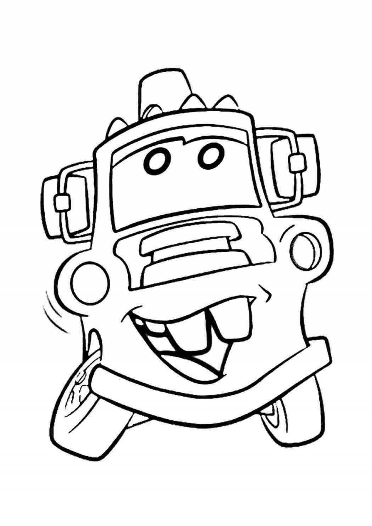 Finley marvelous fire truck coloring page