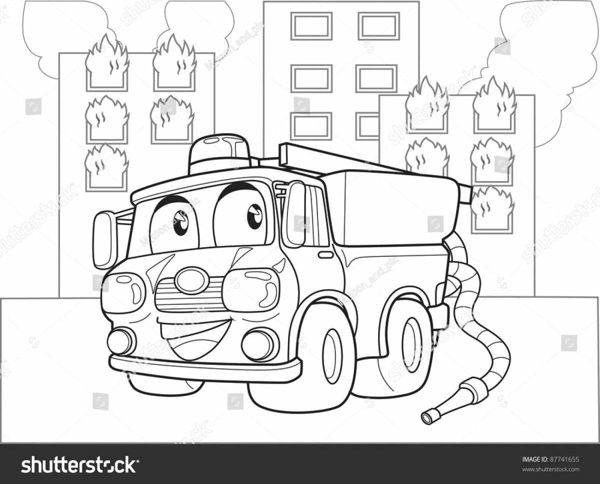 Impressive finley fire truck coloring page