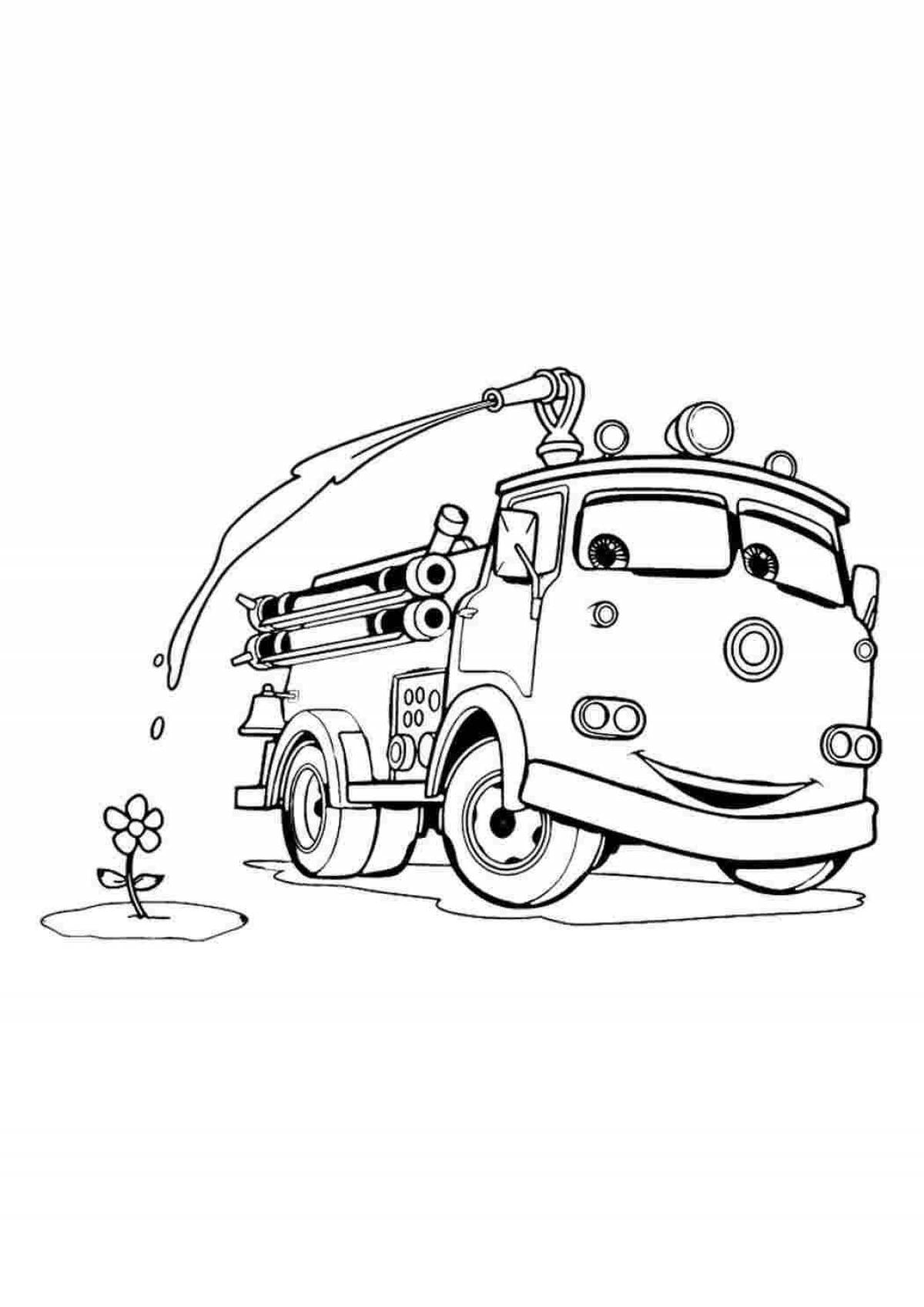 Finly's Gorgeous Firetruck coloring page