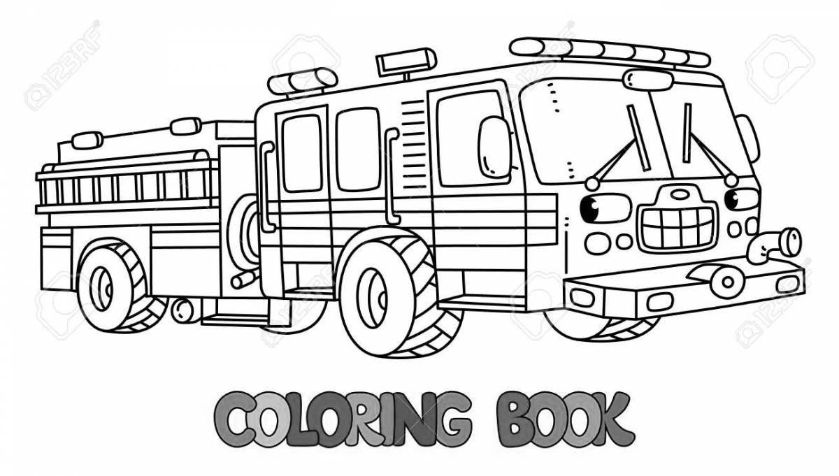 Динамическая страница раскраски пожарной машины finley