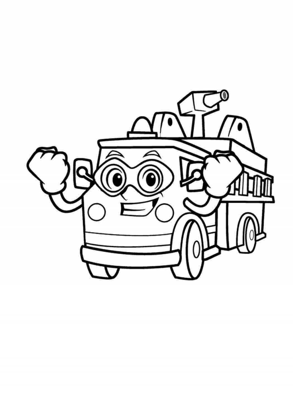 Attractive finley fire truck coloring page